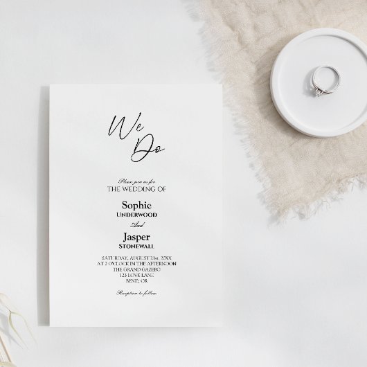 Invitation Classique Moderne Simple Nous faisons Mariage