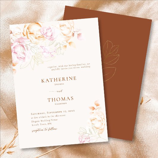 Invitation Classique moderne Terracotta Dreamy Mariage de aut