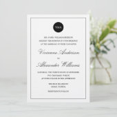 INVITATION CLASSIQUE MONOGRAMME | CARTON D'INVITATION DE MARI (Debout devant)