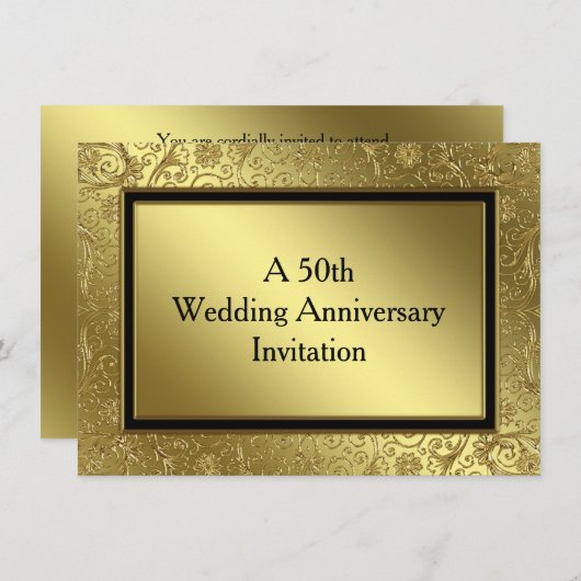 Invitation Classique Noces d'Or 45x16,5 cm (Devant / Derrière)