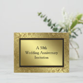 Invitation Classique Noces d'Or 45x16,5 cm (Debout devant)