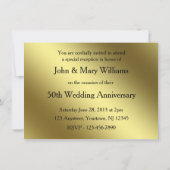 Invitation Classique Noces d'Or 45x16,5 cm (Dos)