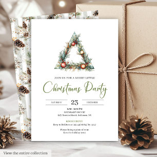 Invitation Classique Noël botanique aquarelle bohème