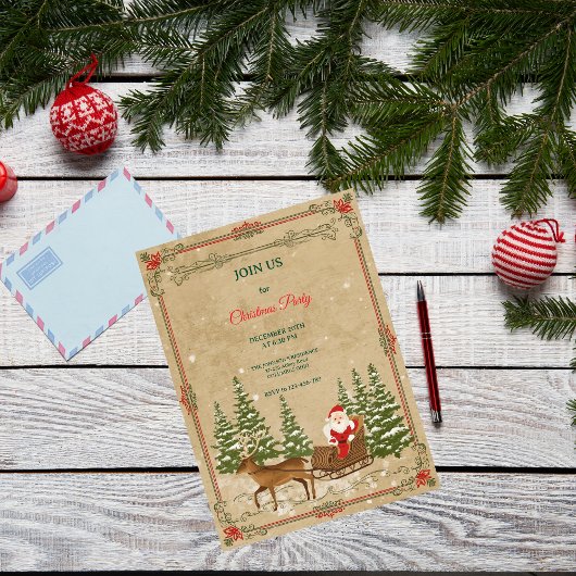 Invitation Classique Noël Nostalgique Vintage 