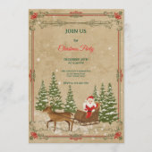Invitation Classique Noël Nostalgique Vintage  (Devant)