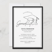 Invitation Classique noir et blanc, typographie de chapeau de (Devant)