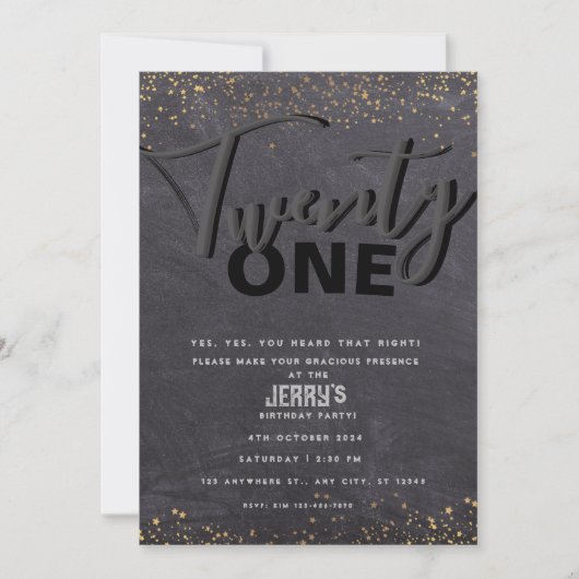 Invitation classique noire (Devant)