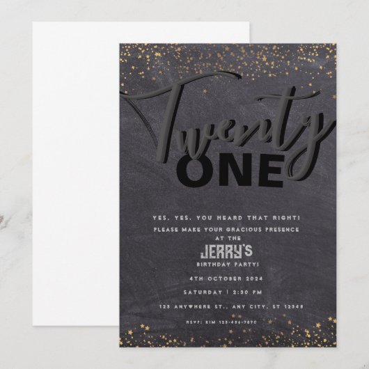 Invitation classique noire (Devant / Derrière)