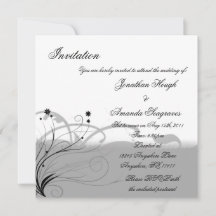 Invitation classique noire et grise