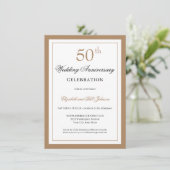 Invitation Classique Or 50e Anniversaire de Mariage (Debout devant)