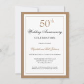 Invitation Classique Or 50e Anniversaire de Mariage (Devant)