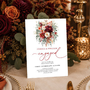 Invitation Classique or burgundy floral rouge profond i