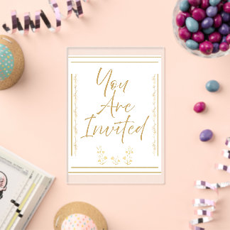 Invitation Classique Or et Blanc