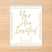 Invitation Classique Or et Blanc (Recto)