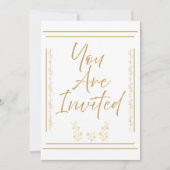 Invitation Classique Or et Blanc (Devant)
