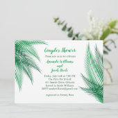 Invitation Classique Palm Vert Feuille Douche Couple (Debout devant)