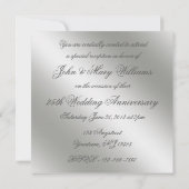 Invitation classique pour les 25 ans de mariage No (Dos)