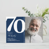 Invitation classique pour les 70 ans avec photo et (Debout devant)