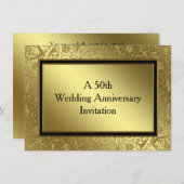 Invitation classique pour noces d'or 4,5 x 6,25 (Devant / Derrière)