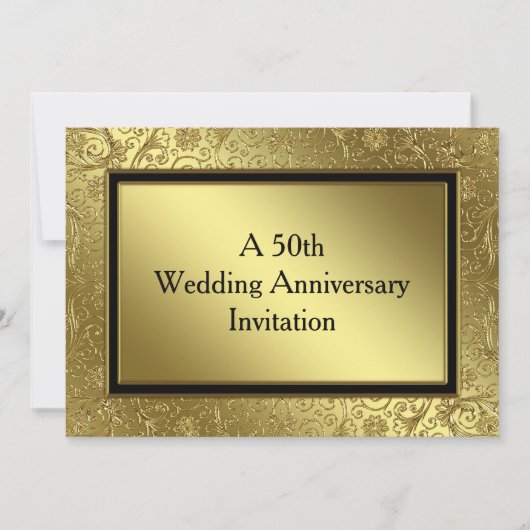Invitation classique pour noces d'or de 5x7 pour u (Devant)