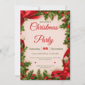 Invitation classique pour une fête de Noël (Devant)