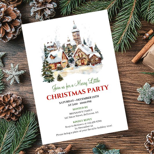Invitation classique pour une fête de Noël