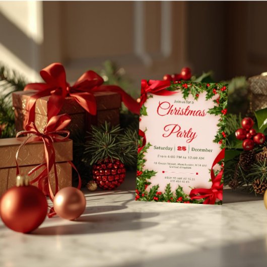 Invitation classique pour une fête de Noël