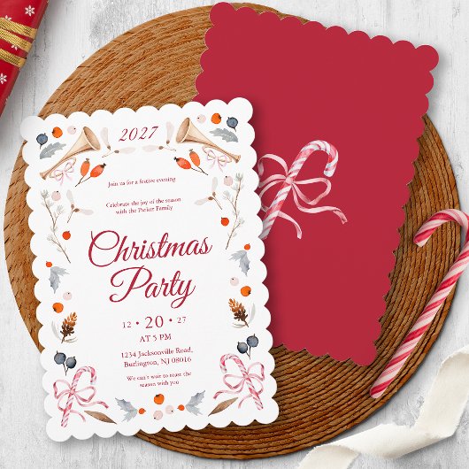 Invitation classique pour une fête de Noël