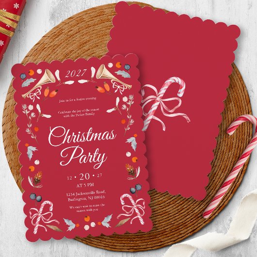 Invitation classique pour une fête de Noël