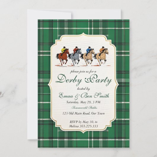 Invitation classique pour une soirée Kentucky Derb (Devant)
