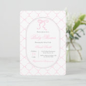 Invitation Classique Preppy Charm Baby shower fille (Debout devant)