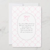 Invitation Classique Preppy Charm Baby shower fille (Dos)