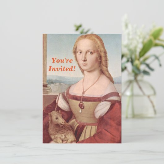 Invitation Classique Raphael Lady et Unicorn (Debout devant)