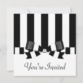 Invitation Classique rayé noir et blanc de mariage (Devant)