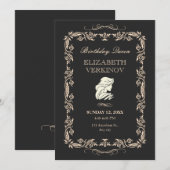 Invitation Classique reine ornée vintage (Devant / Derrière)