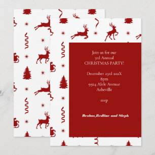 Invitation Classique Renne de Noël
