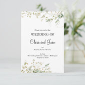 Invitation Classique romantique, fleurs blanches (Debout devant)