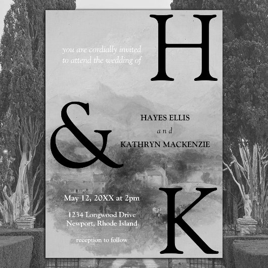 Invitation Classique Romantique Vieux argent Mariage esthétiq