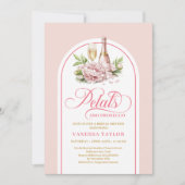 Invitation classique rose et or avec design d'arch (Devant)
