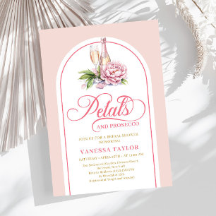 Invitation classique rose et or avec design d'arch