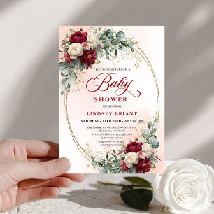 Invitation classique rustique de baby shower aux f