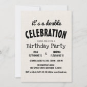 Invitation Classique Rustique Double Anniversaire (Devant)