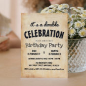 Invitation Classique Rustique Double Anniversaire