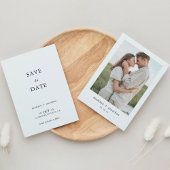 Invitation Classique Simple 1 photo mariage Enregistrer la da