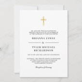 Invitation Classique Simple Elegant Christian Cross Mariage (Devant)