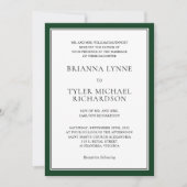Invitation Classique Simple Elegant Forest Green Edging Maria (Devant)
