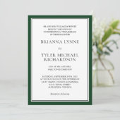 Invitation Classique Simple Elegant Forest Green Edging Maria (Debout devant)