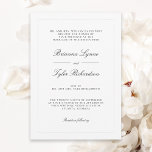 Invitation Classique Simple Élégant Mariage formel<br><div class="desc">Avec un style classique élégant et une simplicité moderne, ce beau faire-part de mariage allie de belles polices de caractères avec un texte serif intemporel pour transmettre vos détails mariages dans un charme élégant et épuré. Le texte noir sur un arrière - plan blanc avec une fine bordure gris argenté...</div>