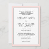 Invitation Classique Simple Elegant Rose Edging Mariage (Devant)