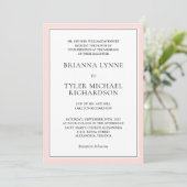 Invitation Classique Simple Elegant Rose Edging Mariage (Debout devant)